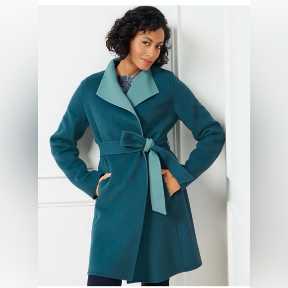 Talbots belted double face jacket